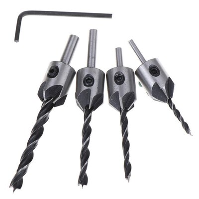 5pcs/Set Useful HSS 5 Flute Countersink Drill Bit Set Drill