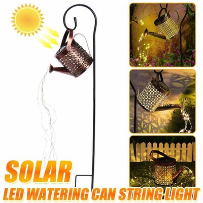 Solar LED Garden Lawn Lamp Creative Watering Can Sprinkles S