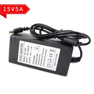 AC/DC Power Supply 15 Volt 5A Adapter Converter 220V 110V TO