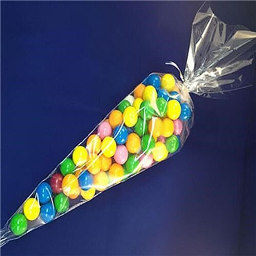 50pcs 18*37cm Candy Cone Clear Sweet Chocolate Cupcake Wrapp