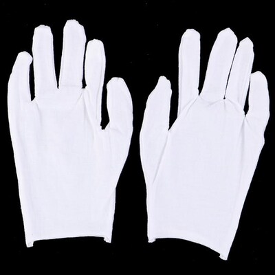 6Pairs White Cotton Inspection Work Gloves Women Men Househo