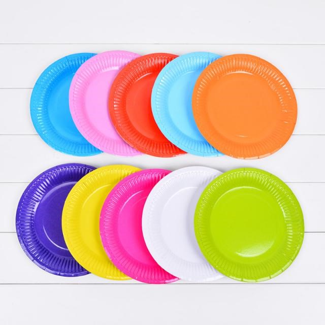 10pcs/lot  Multi-Colored Disk Disposable Plates Cake Paper P