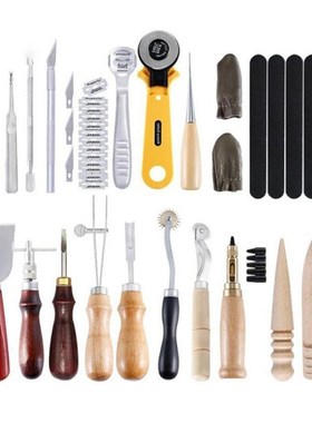 Professional 24pcs Leather Craft Tools Kit Hand Leathercraft
