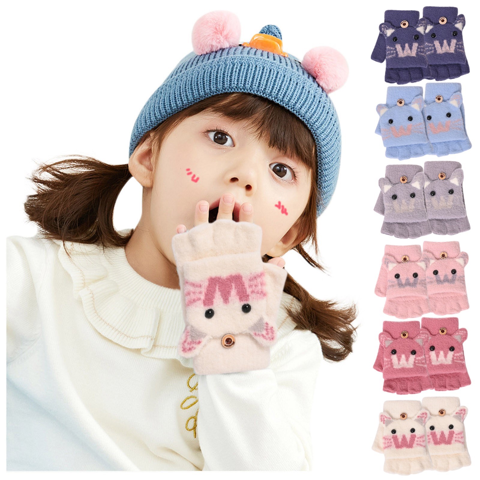 Winter Warm Knit Fingerless Mitten Winter Wool Cashmere Cart