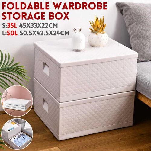 S/L Foldable Large Storage Box Cube Stackable Wardrobe Organ