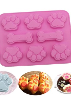 Dog Footprint Feet Mould Cake Molds Bone Mold Creative Cooki