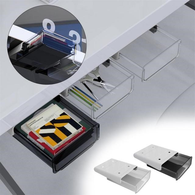 Multifunctional Self Stick Pencil Tray Under Desk Drawer Org