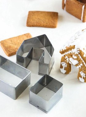 3Pcs 3D Mini House Scenery Christmas Cookie Cutter Set Bakin