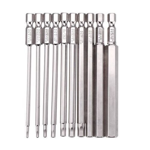 10Pcs/set 100mm Drill Bit Set 1/4 Inch Shank S2 Steel SAE He