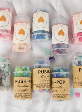 1pc Round Push Pop Confettis Container Confetti Poppers Wedd
