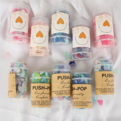 1pc Round Push Pop Confettis Container Confetti Poppers Wedd