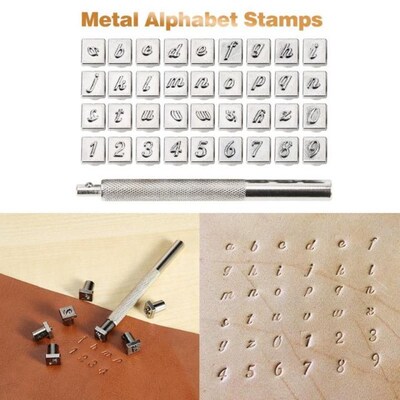 36pcs Steel Alphabet Number Stamp Punch Leather Tools Set fo