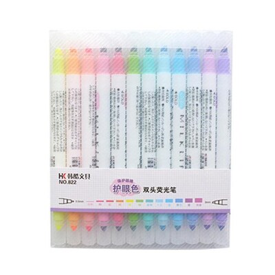 12pcs/set Mildliner Highlighter Pen Stationery Double Headed