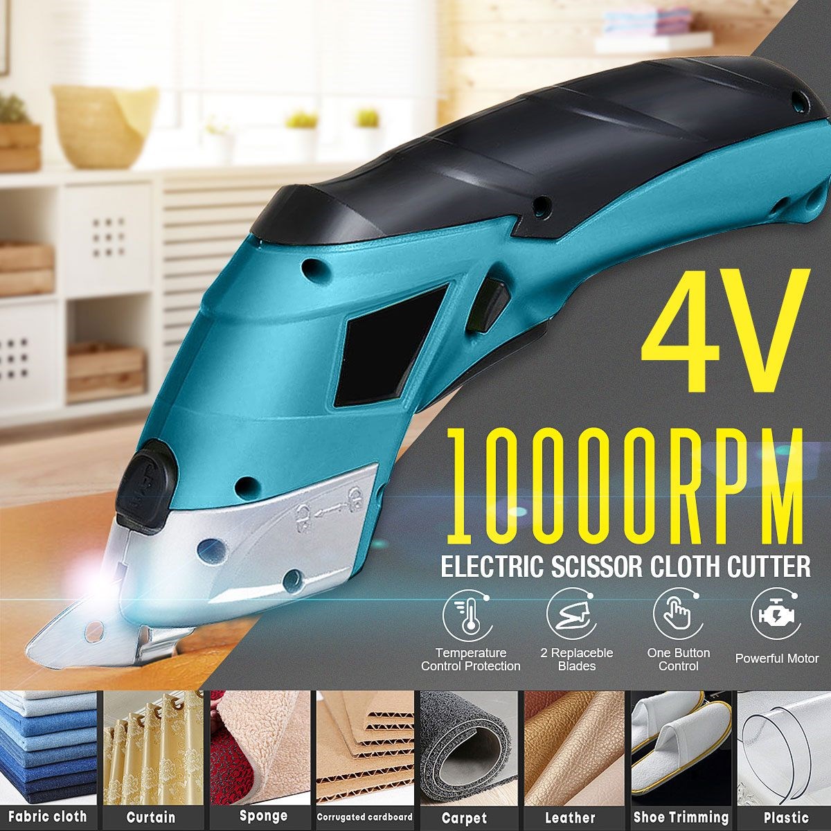 Meigar Electric Fabric Scissors Box Cutter Cordless Shears C