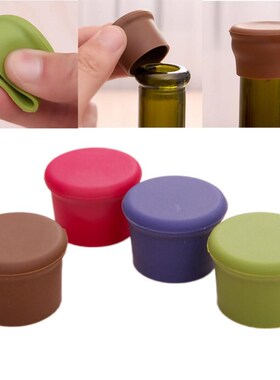 1/10pcs Silicone Red Wine Stoppers Beer Beverage Bottle Caps