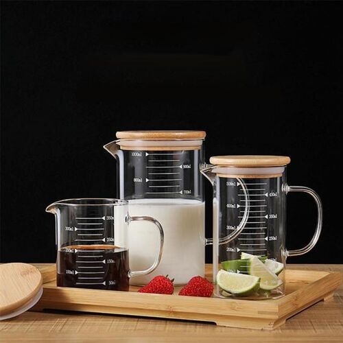 350/500/1000ml Glass Measuring Cup Milk Jug Heat Resistant M