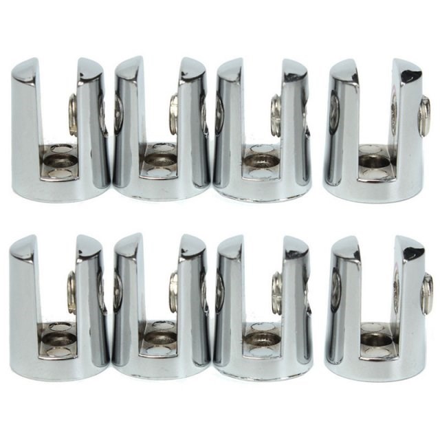 8Pcs Round Shelves Support Brackets Clamps Clips For 4-6mm G - 实物图