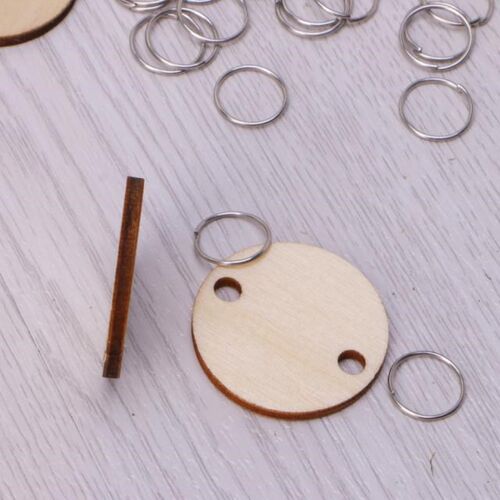 50Pcs Wooden Round Discs Slices Metal Ring 适用于 DIY Birthd