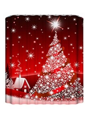 3D Christmas Decor Printed Curtain Creative Drapery Drapes D