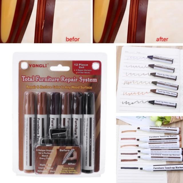 Hot Wood Repair System Kit Filler Sticks Touch Up Marker Flo