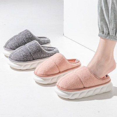 New Warm Cotton Slippers Women Winter Shoes Home Men Indoor