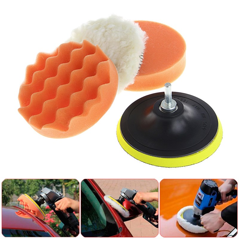 5Pcs/set 4 Inch 100mm M10 Sponge Waxing Buffing Polishing Pa
