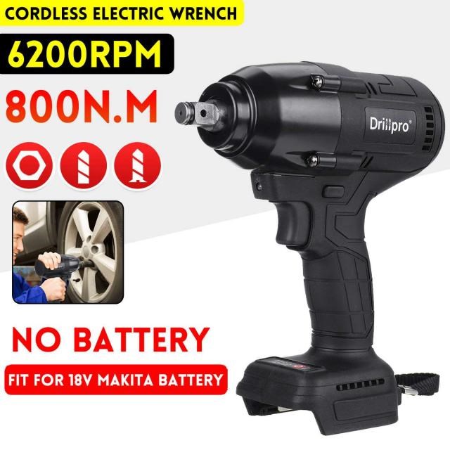 Drillpro High Torque 800N.m Brushless Impact Wrench Car Truc