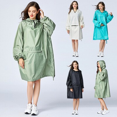 Women's Stylish Waterproof Rain Poncho Cloak Raincoat with H