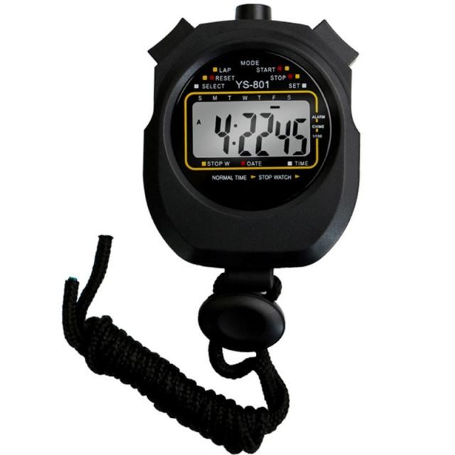Digital Sports Stopwatch Timer with Calendar 12/24 Hour Clo
