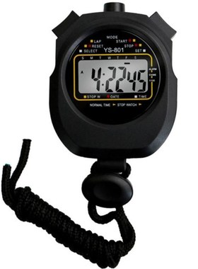 Digital Sports Stopwatch Timer with Calendar 12/24 Hour Clo