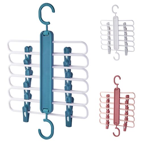 Adjustable Pants Rack Trousers Shelf Hanger Ties Holder Clos