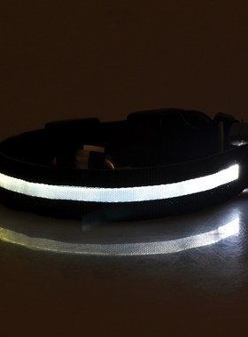 Nylon Dog Collar Flash Night Safety LED Glow Dog Harness Pet