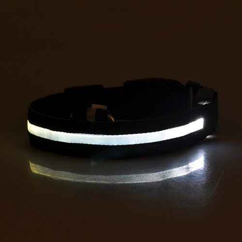Nylon Dog Collar Flash Night Safety LED Glow Dog Harness Pet