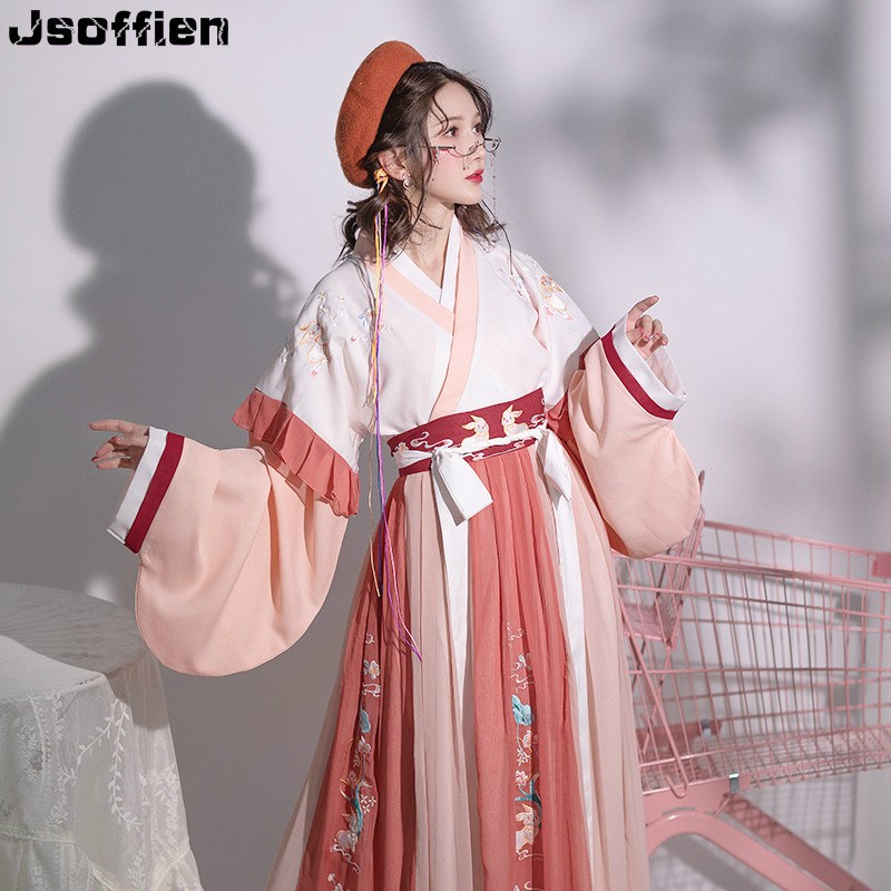 Chinese Traditional Plus Size Hanfu Costume Women Folk Dance