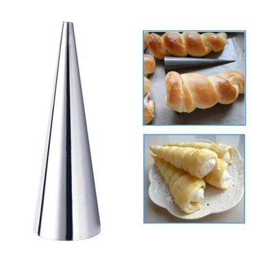 1pc Conical Tube Cone Roll Moulds Stainless Steel Spiral Cro