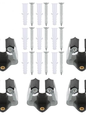 5pcs Mop Sticky Hanger Clip Wall Mounted Mop Rack Hook Brush