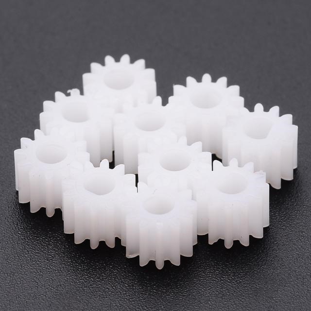 10pcs/lot 1012DF Plastic Shaft Gear 3mm Hole D Shape Toy Acc