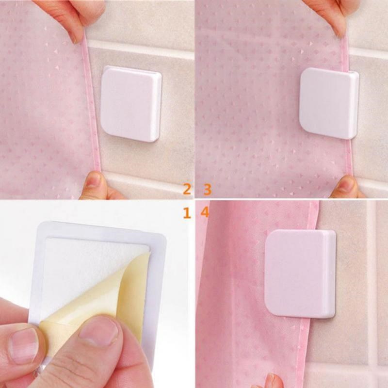 2Pcs/set Shower Curtain Clips Anti Splash Spill Drop Water T