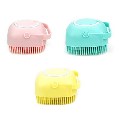 Pet Shampoo Hair Grooming Scrubber Brush Soft Silicone Dog B