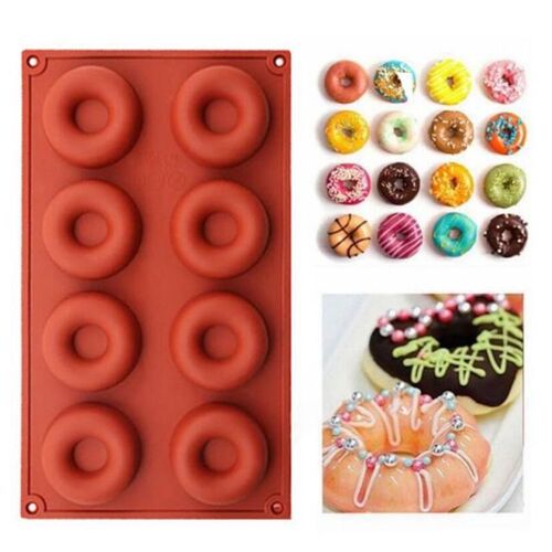 8-Cavity Silicone DIY Donut Maker Non-Stick Baking Pastry Co