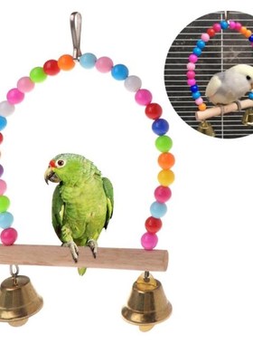 Colorful Parrot Swing Bird Cage Toys Cockatiel Budgie Lovebi