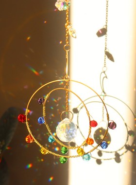 Sun Moon Crystal Prisms Hanging Rainbow Chaser Lighting Acce