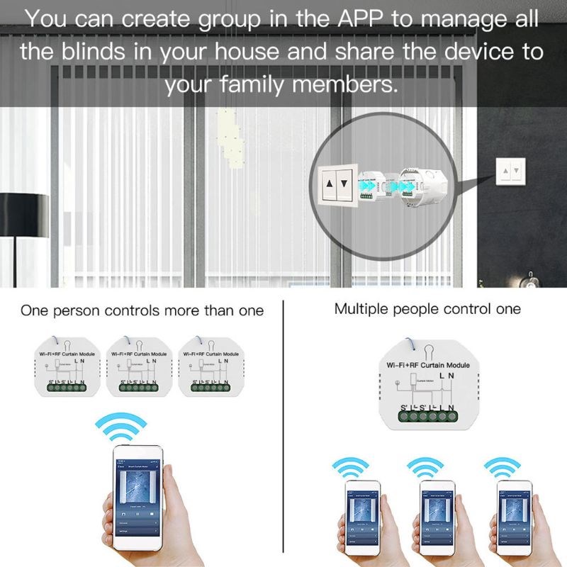 WiFi RF Smart Curtain Module Switch Roller Blinds Shutter Mo