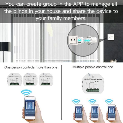 WiFi RF Smart Curtain Module Switch Roller Blinds Shutter Mo