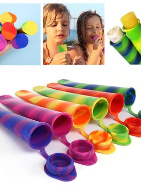 6pcs Silicone Ice Cream Mold Popsicle Molds DIY Homemade Des