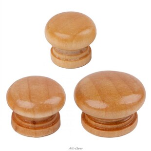 10pcs Natural Wooden Cabinet Drawer Wardrobe Door Knob Pull