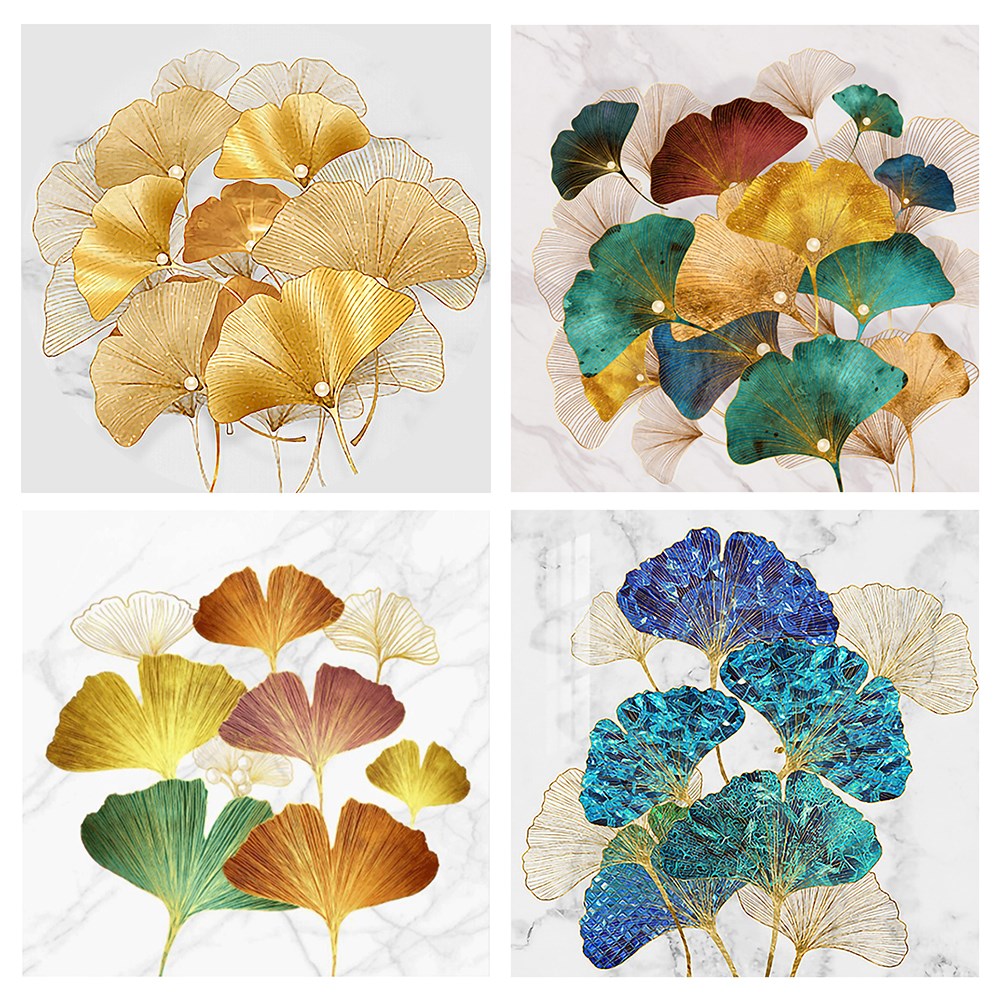 Ginkgo Leaf Cross Stitch Ecological Cotton 11CT Stamped DIY