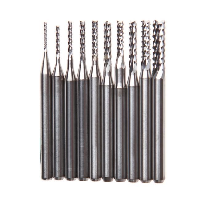 10Pcs/set 1/8'' 0.8-3.175mm PCB Twist Drill Bit Set 电子元器件市场 外设配件 原图主图