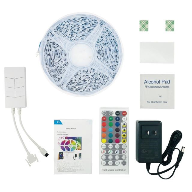 Lighting Lamps LED Strip Kit 10MM 5050RGB 24V Bluetooth 20 M