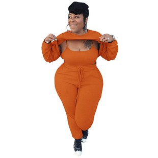 Jogging Suits for Women 3 Piece Set Long Sleeve Crop Tops an